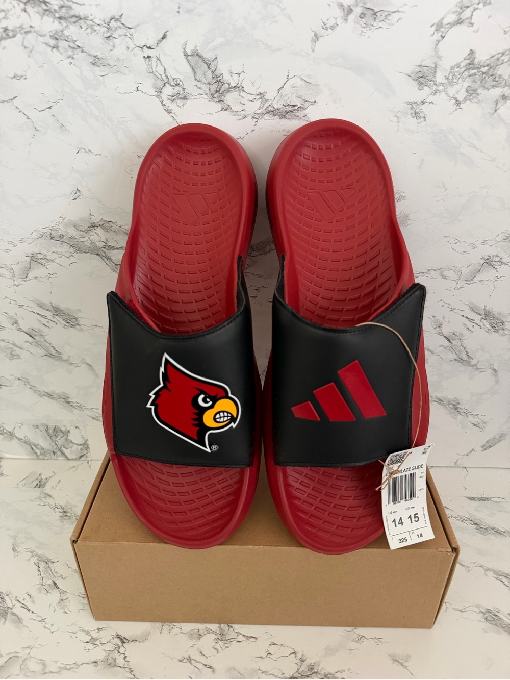 Louisville Cardinals Adidas Athletic Lightblaze Slide Sandals Shoes Mens Size 14